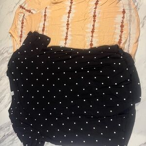 Black Polka Dot and Tie-Dye Top